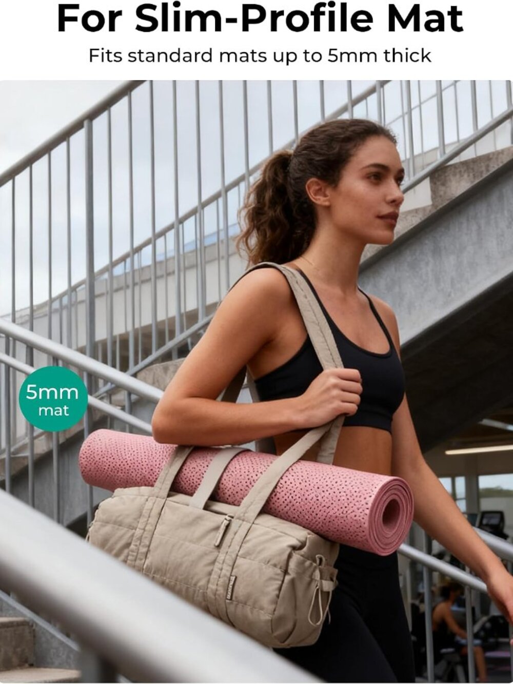 Reiki Gym Bag for Women Puffy Yoga Mat Travel Weekender Duffle Bag | Lint-Resist - Picture 4 of 9